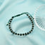 Bratara Snur Bile Aur 14k si Cristal Verde Inchis 4mm