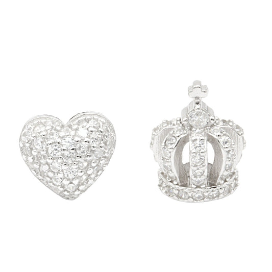 Cercei Argint Crown and Heart