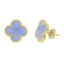 Cercei Argint Placat cu Aur Floare Mov