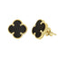Cercei Argint Placat cu Aur Floare cu Onix - SORELLY