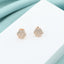 Cercei Argint Placat cu Aur Roz Honeycomb - SORELLY