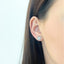 Cercei Aur 14k Alb Floare cu Striatii - SORELLY