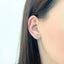 Cercei Aur 14k Alb Floare cu Striatii - SORELLY