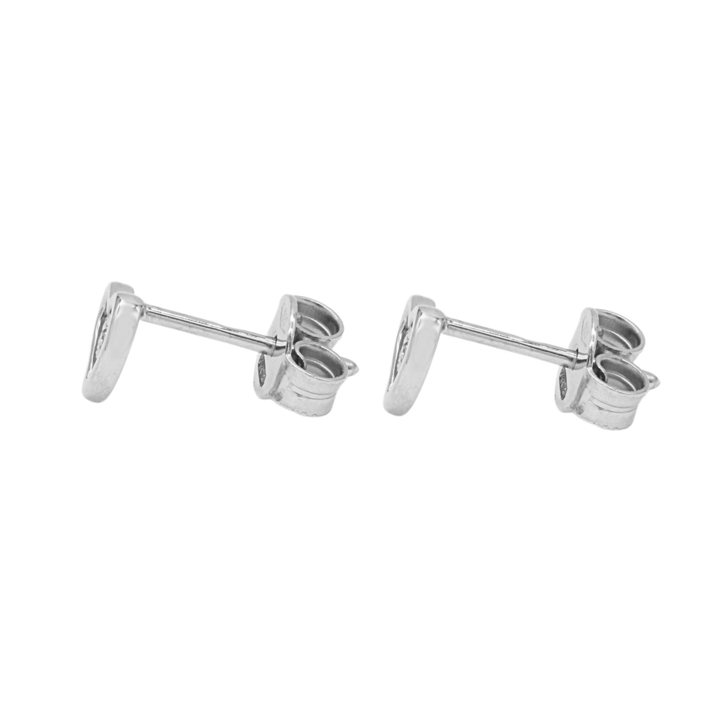 Cercei Aur 14k Alb Inima cu Diamant 0.01 ct