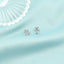 Cercei Aur 14k Alb Trifoi cu Diamante 0.092ct