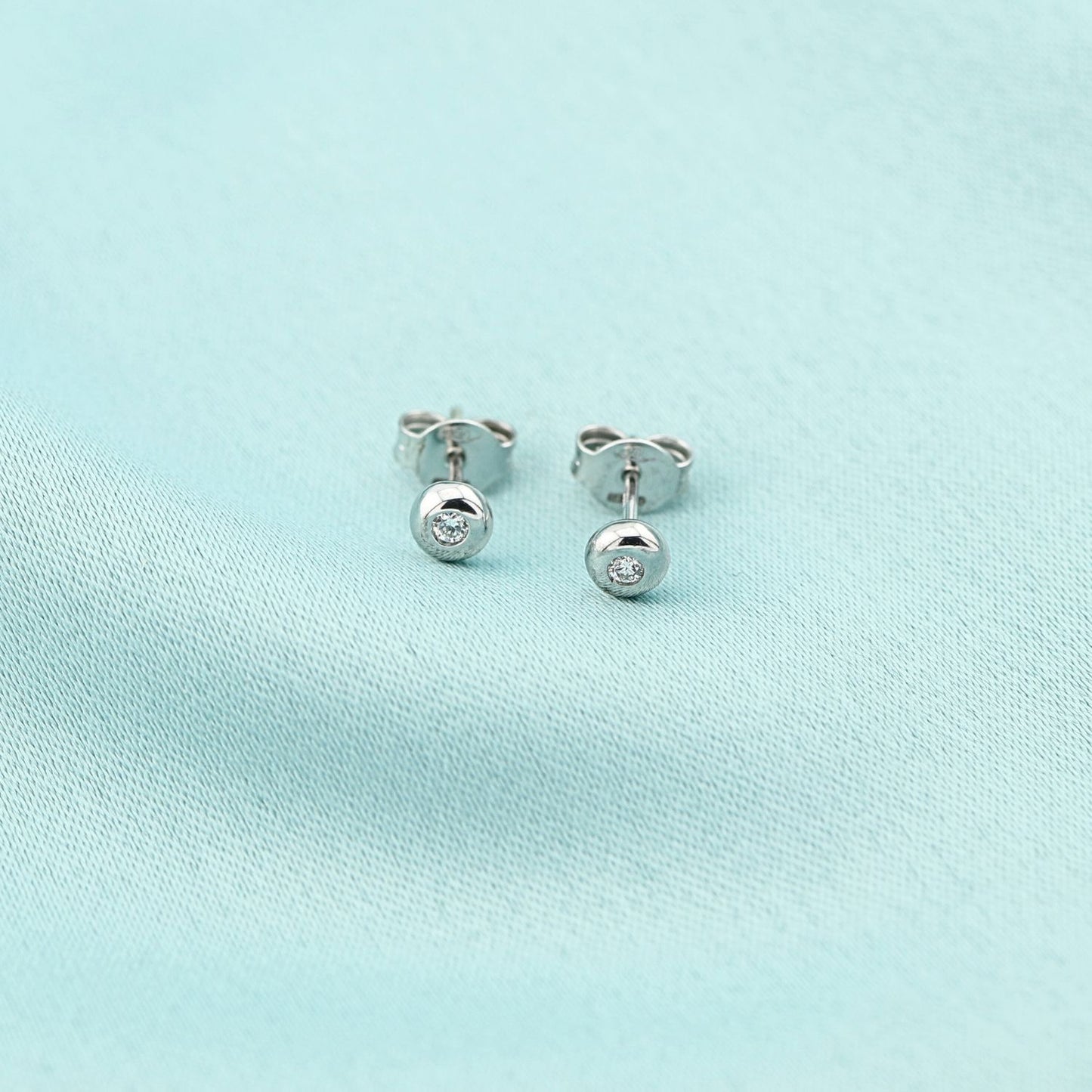 Cercei Aur 14k Alb cu Diamant 0.050ct