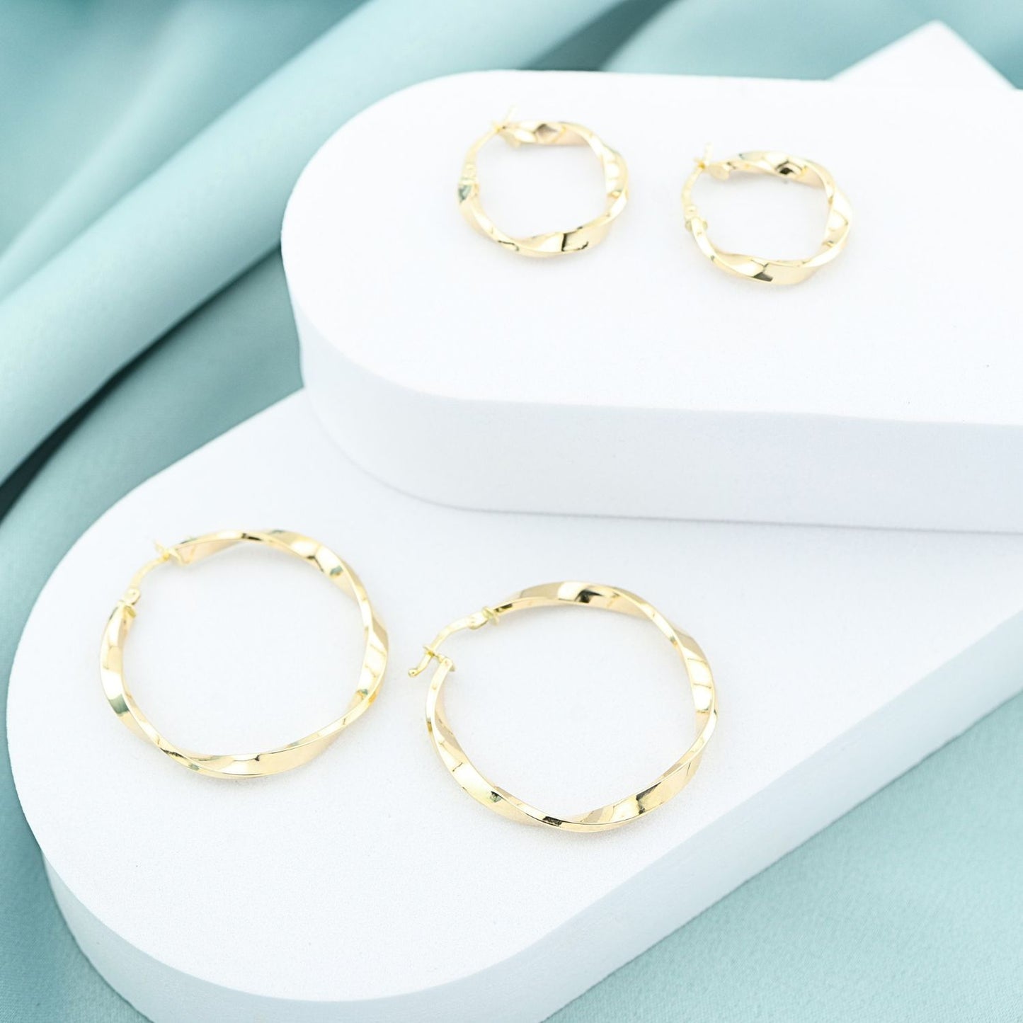 Cercei Aur 14k Creole Ondulate - SORELLY
