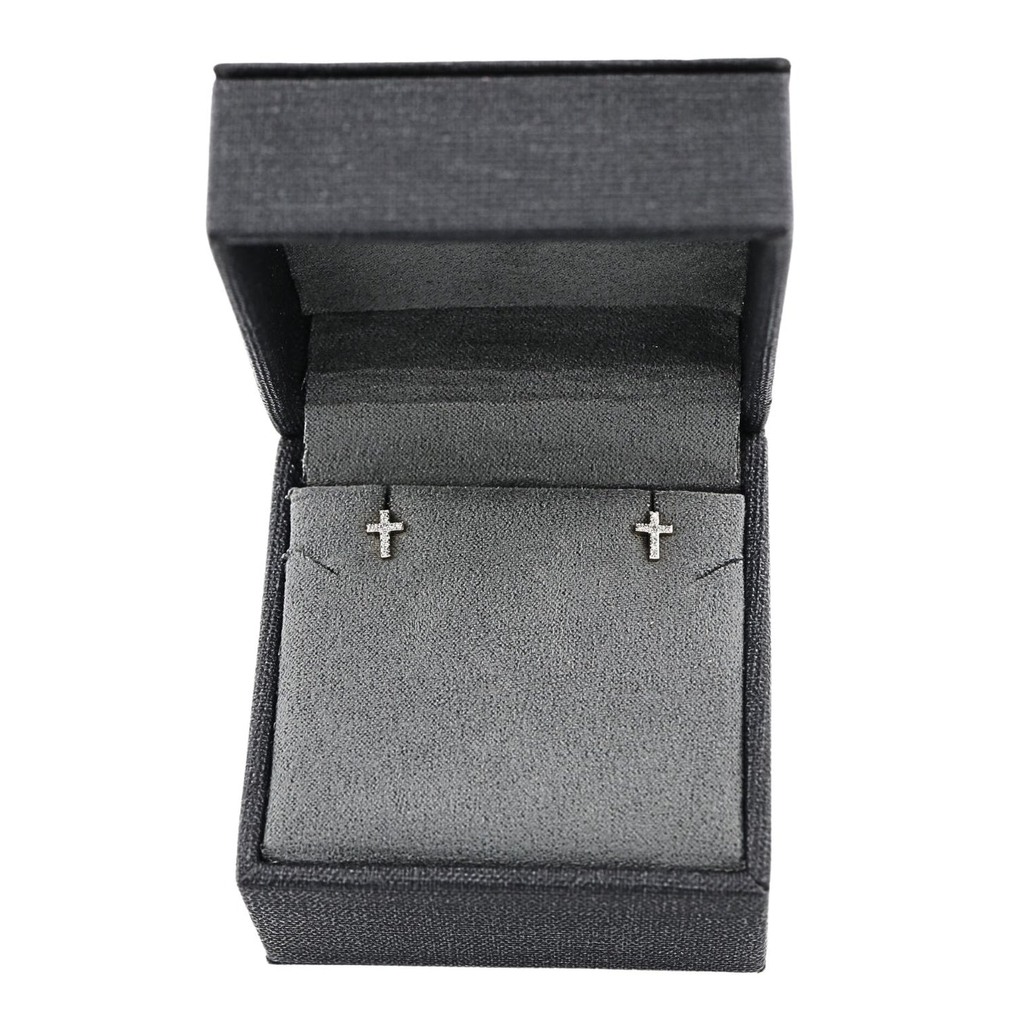 Cercei Aur 14k Cruce cu Diamante 0.060ct