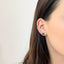 Cercei Aur 14k Floare cu Onix
