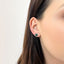 Cercei Aur 14k Floare cu Onix