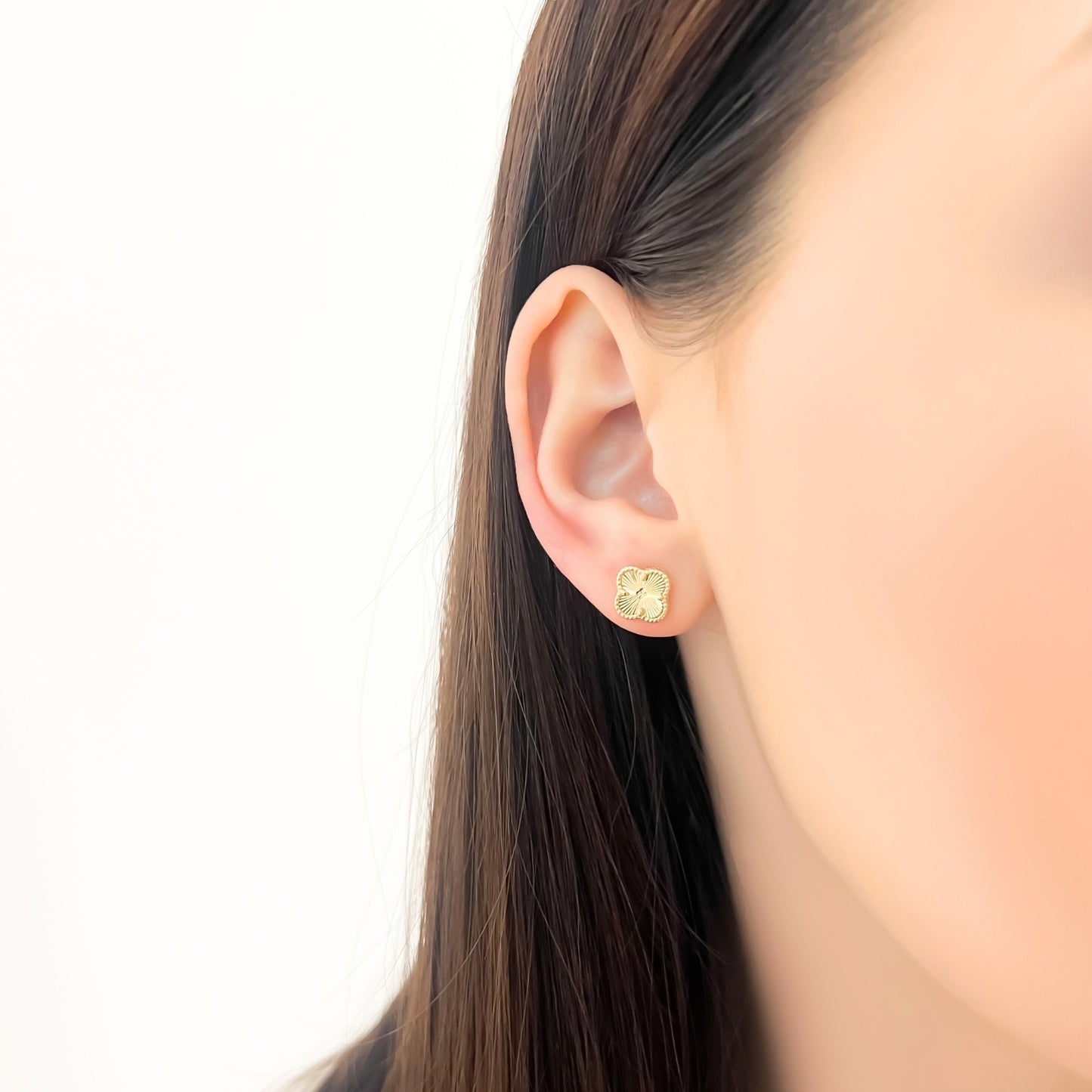 Cercei Aur 14k Floare cu Striatii