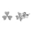 Cercei Aur 14k Alb Trifoi cu Diamante 0.092ct - SORELLY