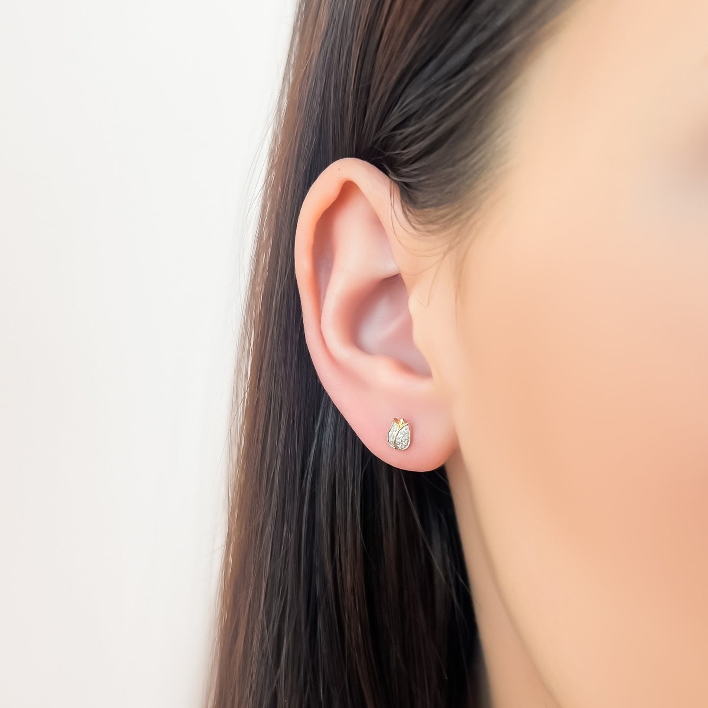 Cercei Aur 14k Lalea cu Diamante 0.053ct
