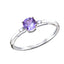 Inel Aur 14k Alb cu Ametist 0.550ct si Diamante 0.032ct