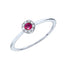 Inel Aur 14k Alb cu Rubin 0.150ct si Diamante 0.045ct