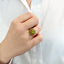 Inel Aur 14k Roz cu Diamante 0.044ct Smarald si Peridot