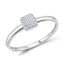 Inel Aur 14k Alb Patrat cu Diamante 0.033ct - SORELLY