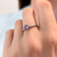 Inel Aur 14k Alb cu Ametist 0.550ct si Diamante 0.032ct