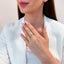 Inel Aur 14k Alb cu Safir 0.150ct si Diamante 0.0350ct