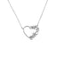Lant Argint cu Inima Half Cut si Pietre Zirconia - SORELLY