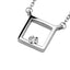 Lant Aur 14k Alb Patrat cu Diamant 0.005ct