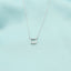 Lant Aur 14k Alb Patrat cu Diamant 0.005ct
