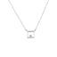 Lant Aur 14k Alb Patrat cu Diamant 0.005ct