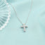 Pandantiv Aur Alb 14k Cruce cu Diamante 0.059ct
