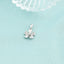 Pandantiv Aur Alb 14k Floare cu Diamante 0.031ct