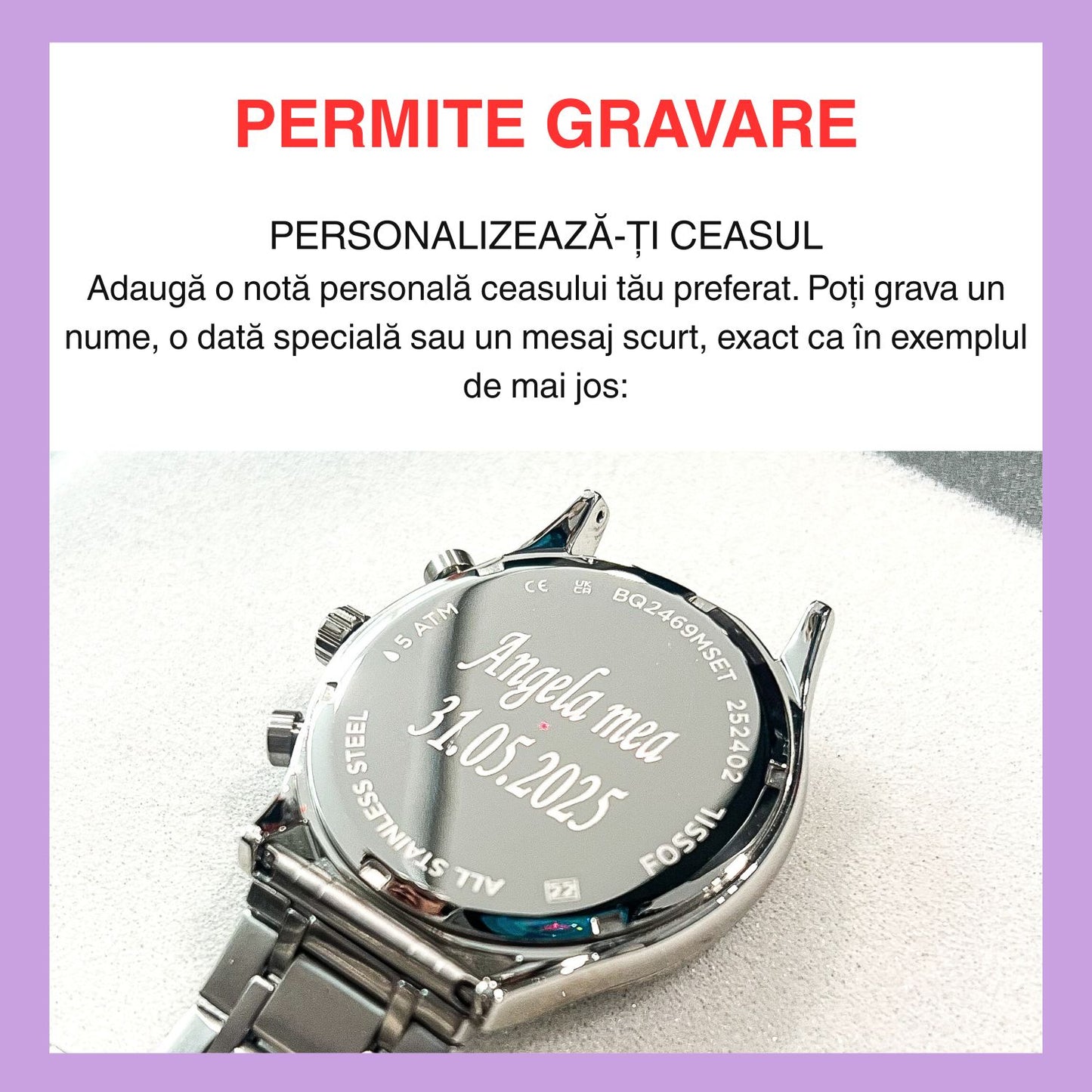 Ceas Argint Dama Cadran Rotund