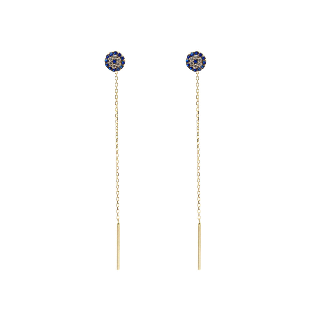 Cercei Fir Aur 14k Evil Eye