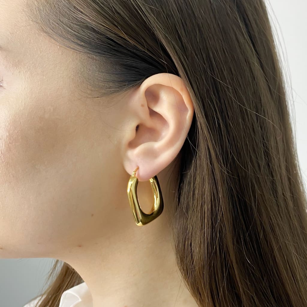 Cercei Aur 14k Dreptunghiulari