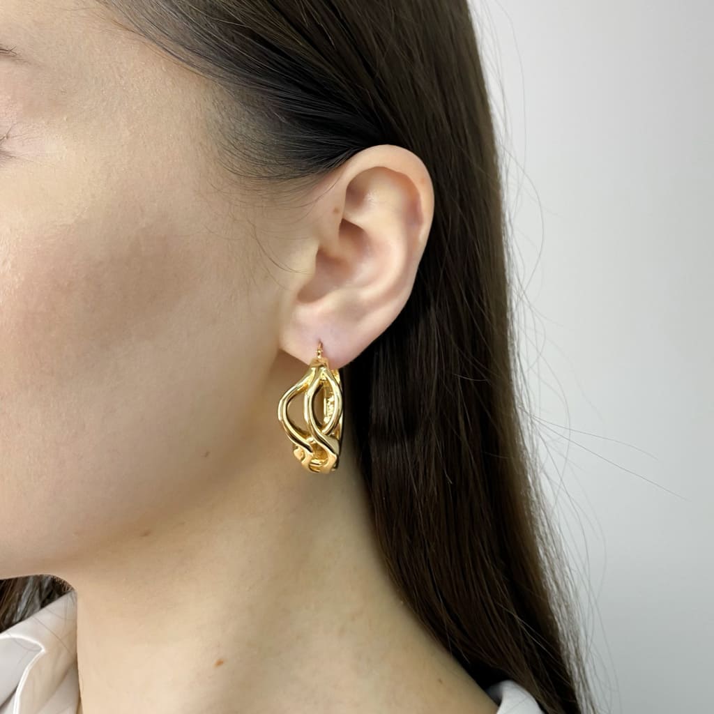 Cercei Aur 14k Ondulati