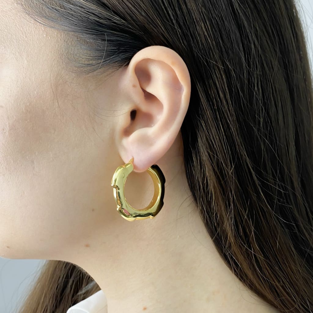 Cercei Aur Galben 14k Model Geometric