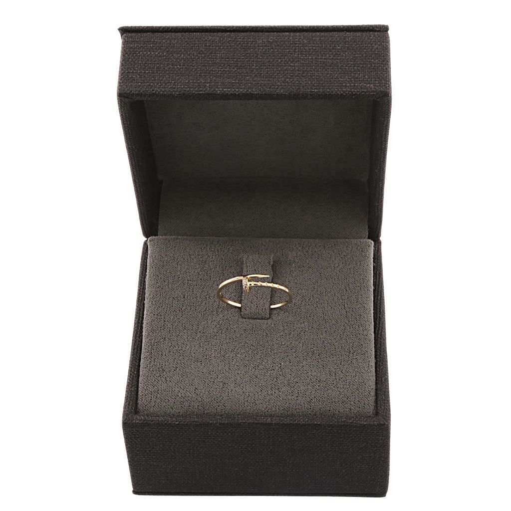 Inel Aur 14k Tip Cui cu Pietre Zirconia 1.5mm