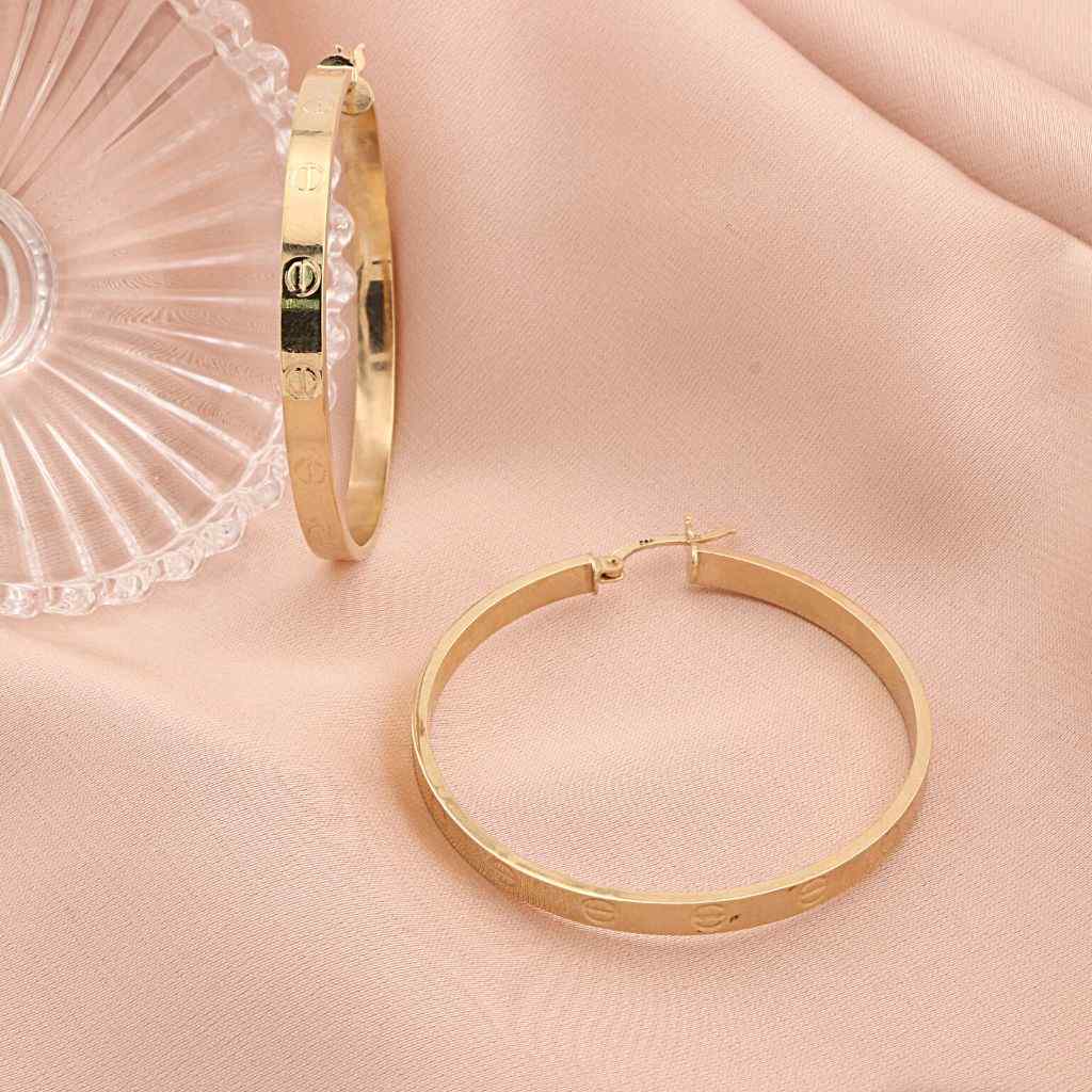 Cercei Aur 14k cu Nituri 4mm