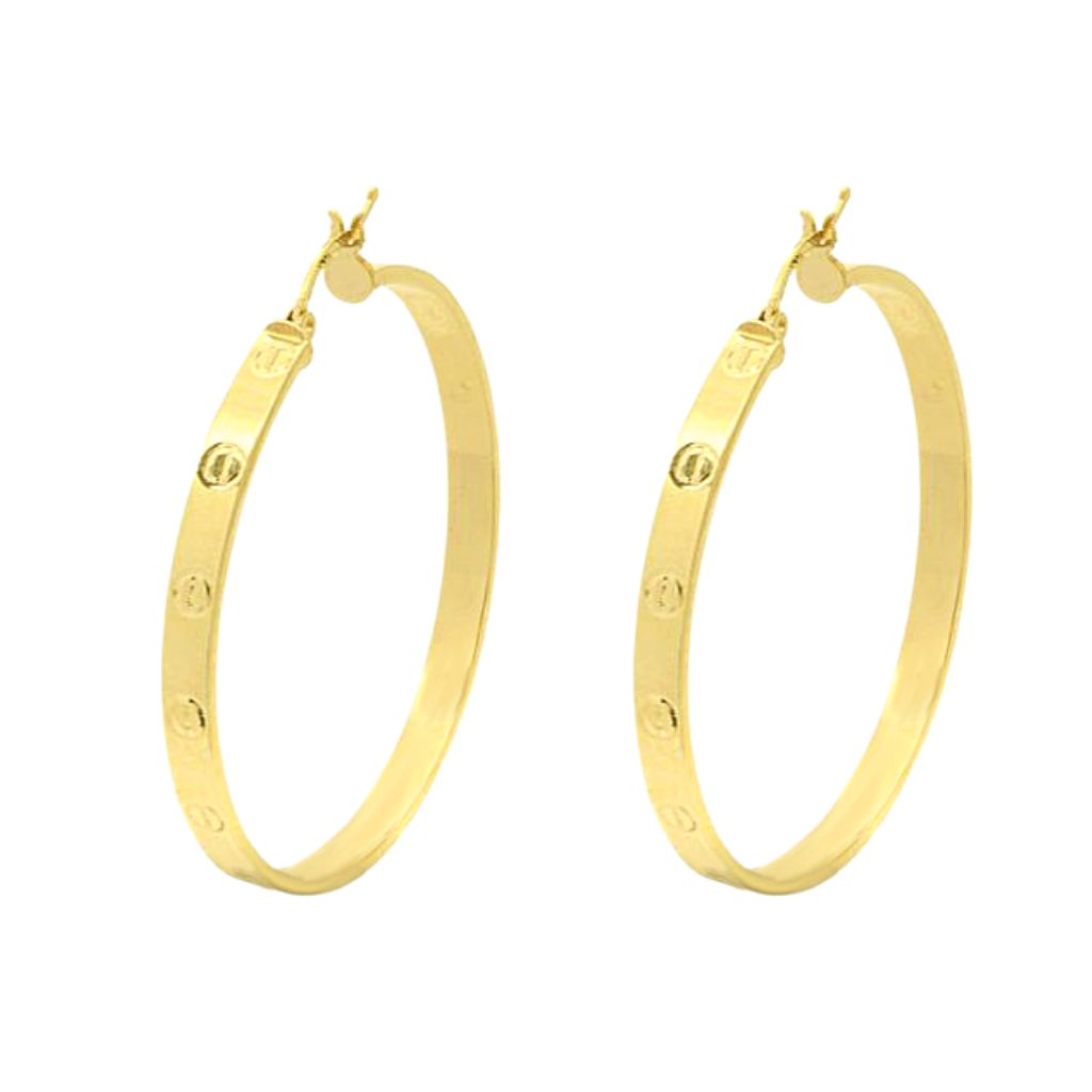 Cercei Aur 14k cu Nituri 4mm