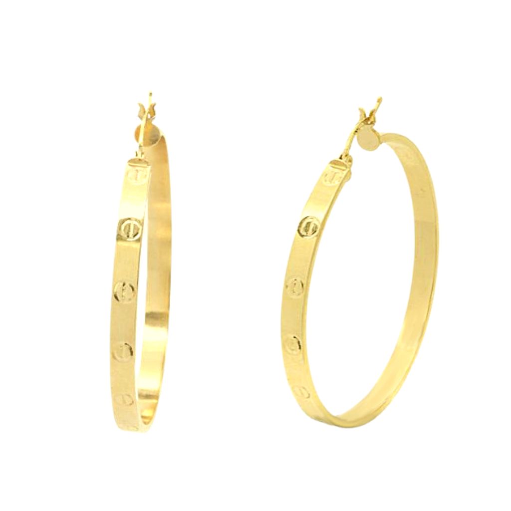 Cercei Aur 14k cu Nituri 4mm