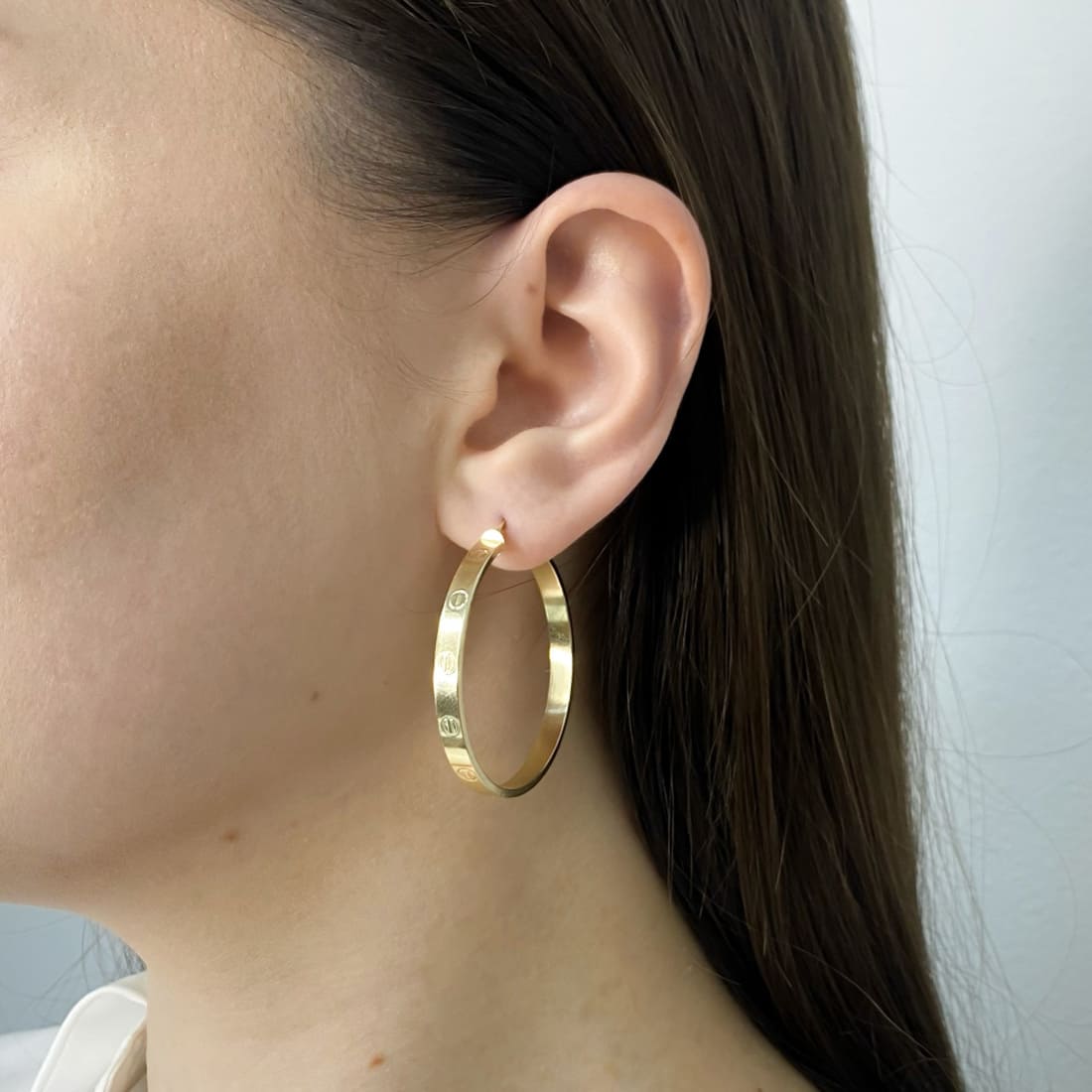 Cercei Aur 14k cu Nituri 4mm