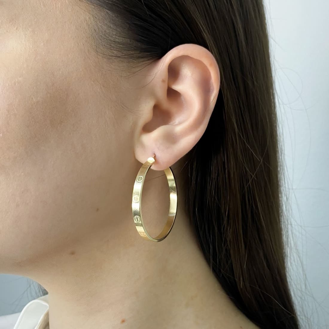 Cercei Aur 14k cu Nituri 4mm
