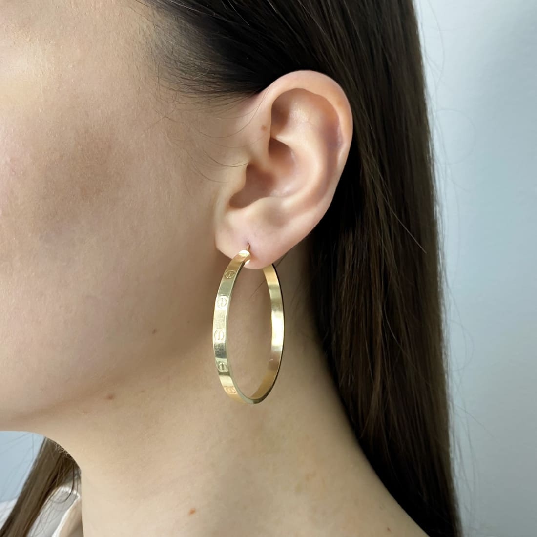 Cercei Aur 14k cu Nituri 4mm