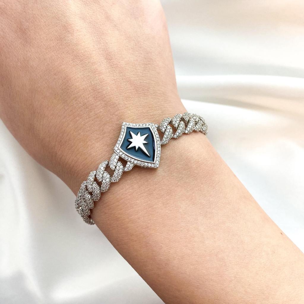 Bratara Argint Cuban North Star