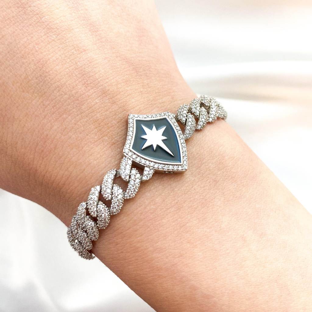 Bratara Argint Cuban North Star