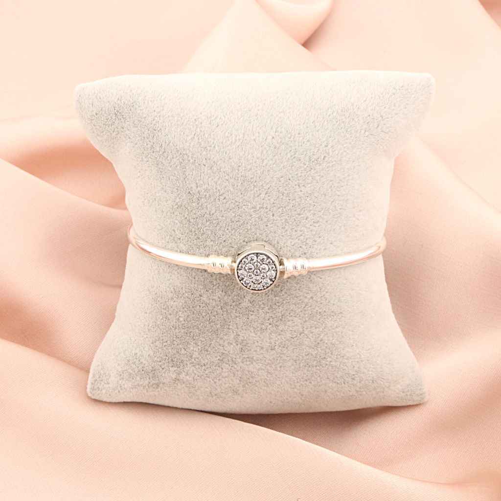 Bratara Argint Fixa pentru Talismane Charm Cerc cu Pietre Zirconia