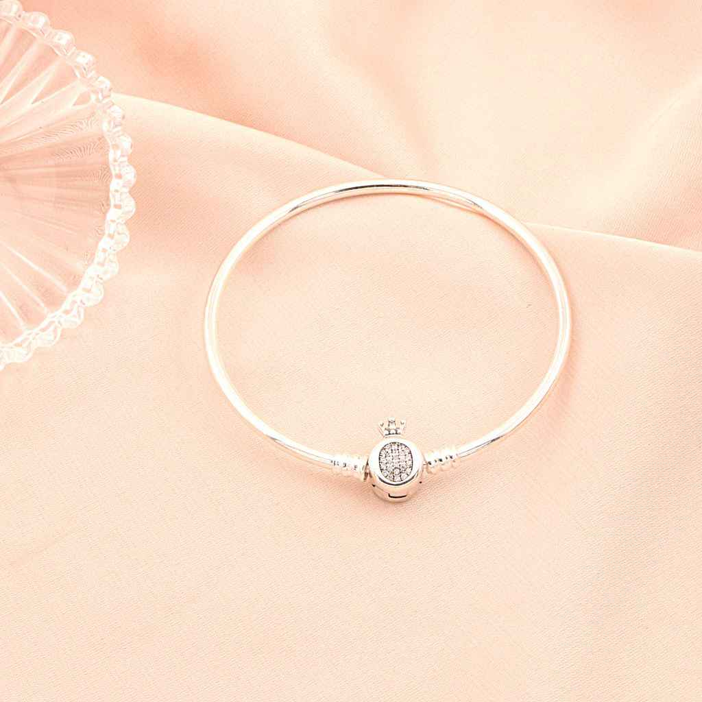 Bratara Argint Fixa pentru Talismane Charm Princess Crown