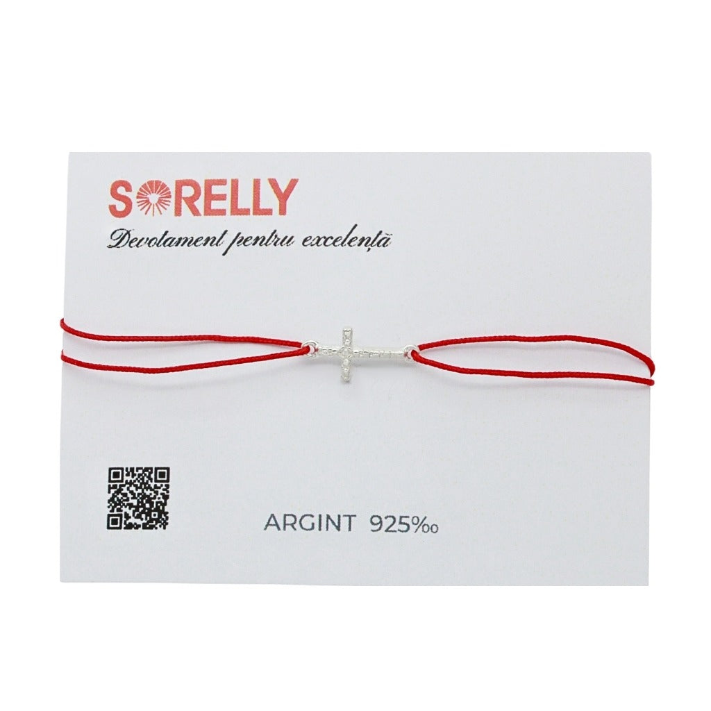 Martisor Bratara Argint Snur Cruce cu Striatii