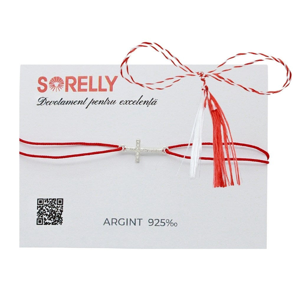 Martisor Bratara Argint Snur Cruce cu Striatii