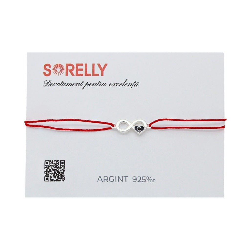 Martisor Bratara Argint Snur Infinit cu Inima Ochi de Deochi