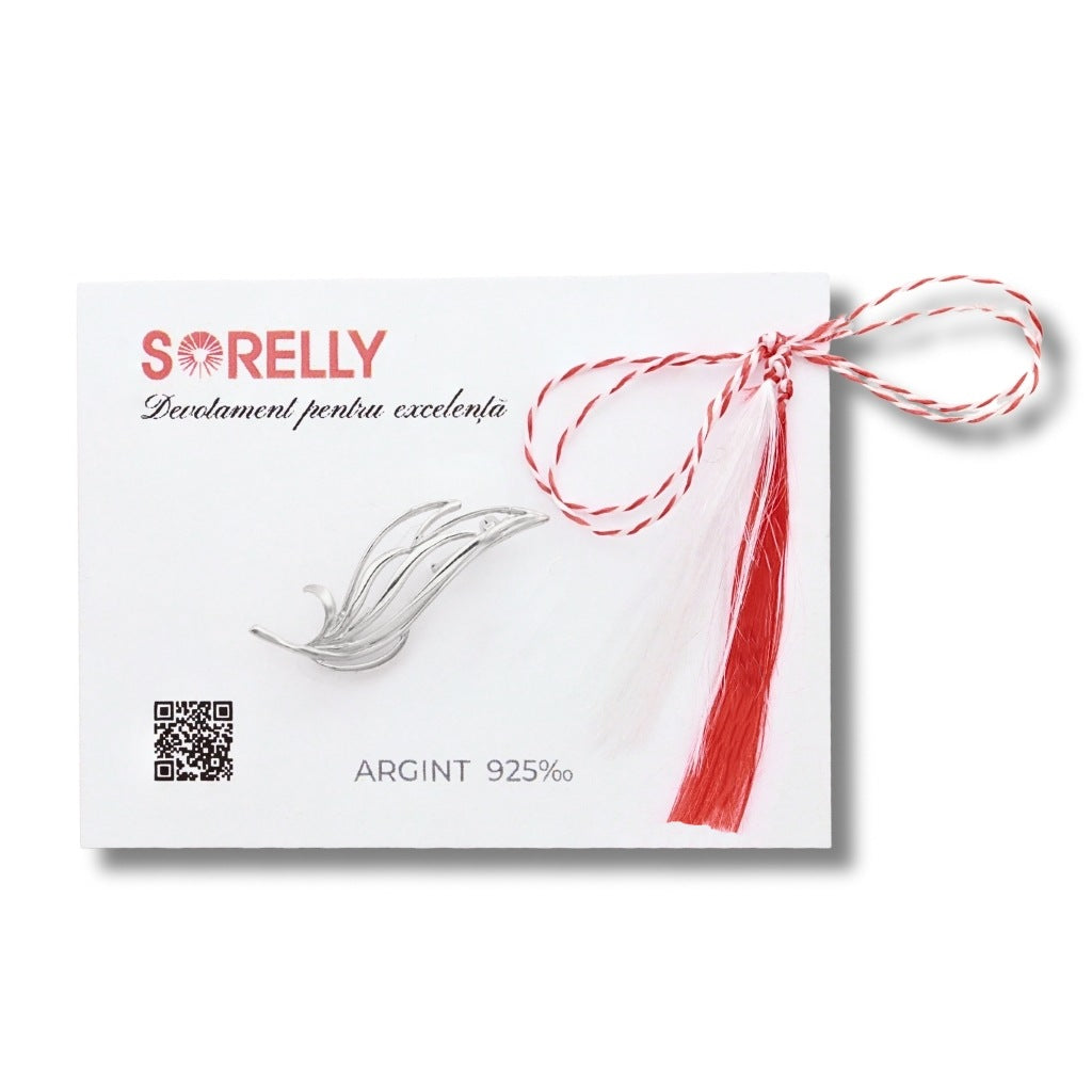 Martisor Brosa Argint Feathers