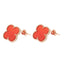 Cercei Argint Placat cu Aur Roz Floare Rosie
